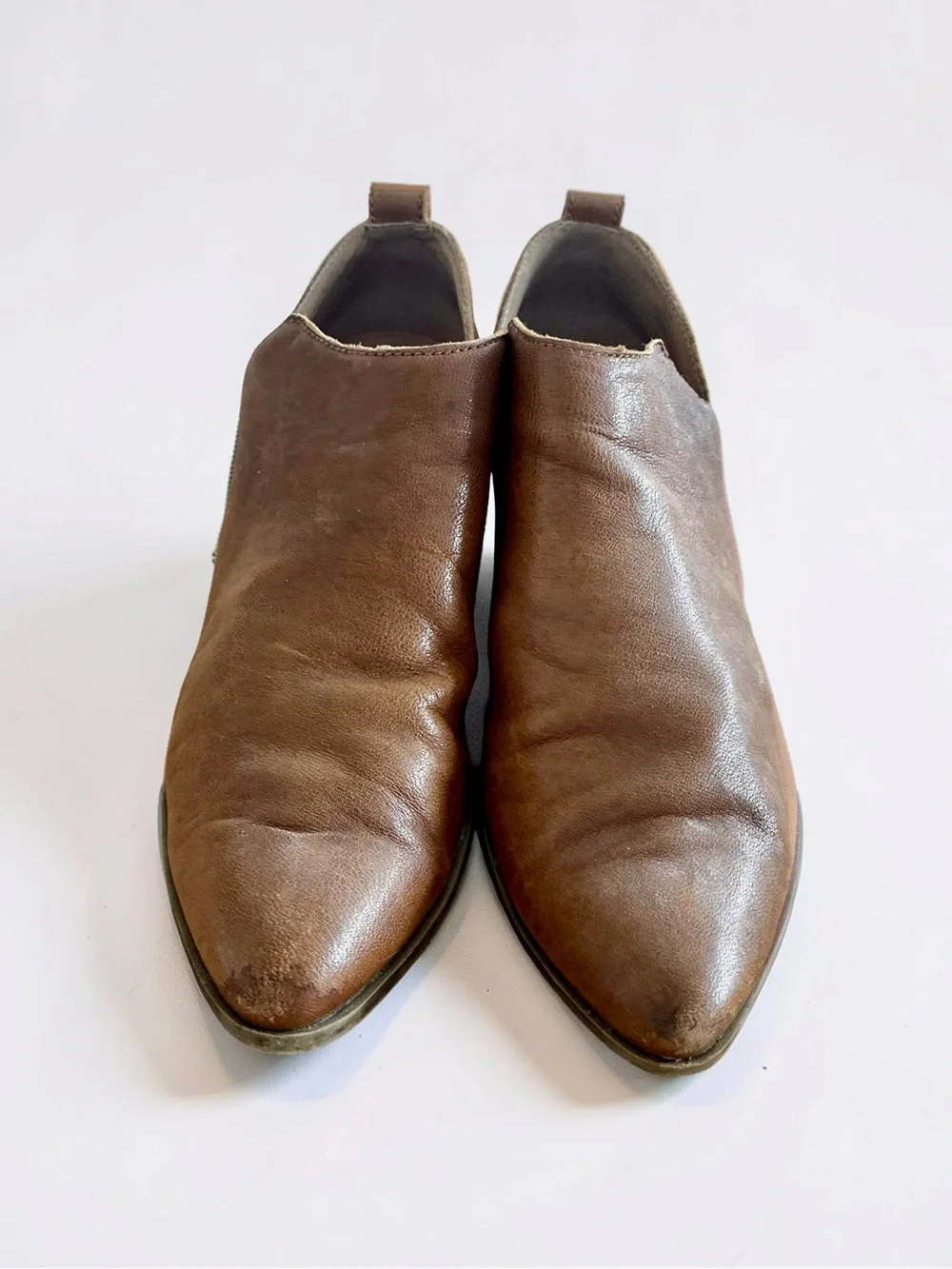 Frye Cognac Leather Slip-On Shooties